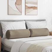 Valjkasti jastucici 2 pcs Sivo-smeda O 25 x 70 cm