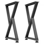 VEVOR Noge za mizo v obliki črke Z 740x472x90 mm črne barve