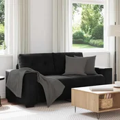 vidaXL Dvosed črne barve 180x77x82 cm žamet