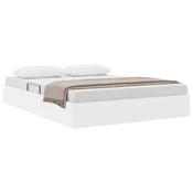 Krevet s od storage Cista bijela 137 x 190 cm Umjetna koža