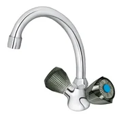 Dvorucna slavina - baterija za sudoperu - lavabo stojeca - kraci izliv 130mm Klasik fumme KF23013 ROSAN