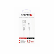 SWISSTEN kabel USB/microUSB, 1.5m, microUSB prikljucak 6.5mm, bijeli