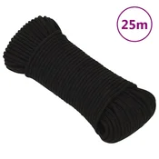 Vidaxl Delovna vrv črna 4 mm 25 m poliester