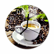 tulup.si Steklena okrogla ura Kava mug fi 30 cm