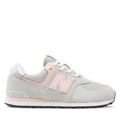New Balance unisex za otroke. GC574V1 Superge 574 sive barve (20), Ravna stran, Čipke, Priložnostno, Šport, Siva, Teče,