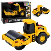 LEAN TOYS Gradbeni valjar, rumeni, s lučmi in zvoki