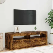 TV omarica z LED lučkami dimljeni hrast 120x35x40 cm