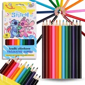 Disney DISNEY Stitch Svinčniki za šolo, debeli trikotni leseni svinčniki, 12 BARV