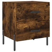 MAISON CHIC Nočna omarica - Nočna miza dimljeni hrast 40x35x47,5 cm inženirski les, (21689695)