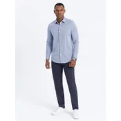 OMBRE Moške hlače chino V4 OM-PACP-0151 temno modre barve MDN124719 L