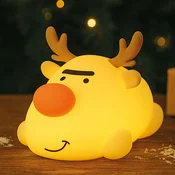 FH Lighting LED baterijska svetilka Rudi, bež barva, dolžina 16 cm, silikon - otroška soba