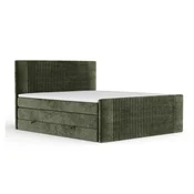 Temno zelena boxspring postelja s prostorom za shranjevanje 180x200 cm Bergamo – Maison de Reve