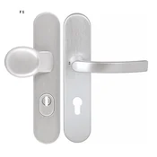 Varnostna armatura TWIN HARMONIA HTSI DEF (F1), Žoga/ročaj, Odprtina za cilindrični vložek PZ, Twin F1 (eloksiran aluminij - srebrna), 92 mm