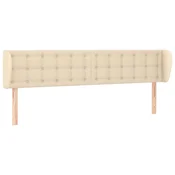 Vidaxl Vzglavje z ušesi krem 163x23x78/88 cm blago