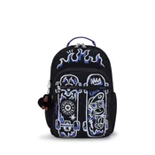 KIPLING Ruksak Seoul Lap kraljevsko plava / crna / bijela
