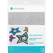 Silhouette Printable Sticker Sheets - Glitter Silver