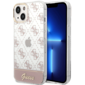 Guess Glitter Logo ovitek za iPhone 14 Plus, roza (GUHCP14MHG4MHP)