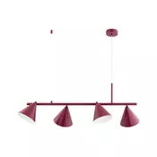 Luster na sajli ZELTA 4xE27/15W/230V crvena