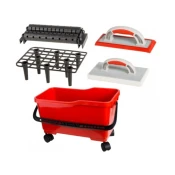 PROLINE zidarski set z dodatki in posodo na kolesih PROFIX 61631
