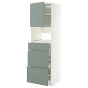 METOD/MAXIMERA Visoka omara za vgrad gspd aparate, bela/Nickebo mat sivo-zelena, 60x60x200 cm