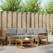 Set vanjskih sofa 5 kom. Prirodna i svjetlosiva
