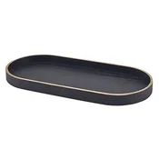 GenWare servirni pladenj, lesen furnir, ovalen, črn, dolžina: 350 mm, širina: 165 mm