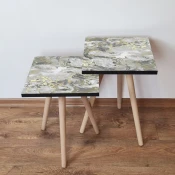 Hanah Home 2SHP163 Pomocni stocic, 2 komada, Sivi