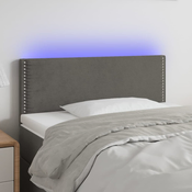 Vidaxl vidaXL Vzglavje postelje z LED diodo temno sivo 100x5x78/88 cm žametno
