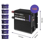 Qoltec Qoltec 51958 Smart Monolith polnilec za LiFePO4, AGM, GEL, SLA baterije (10A, 12V)