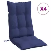 Jastuci za stolice s visokim naslonom 4 kom tamnoplavi tkanina