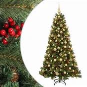 Vidaxl Umetna božična jelka z bučko 240 cm 300 LED Toplo bela