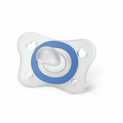 Silikonske dude Chicco - PhysioForma Mini Soft, 2-6 m, plava i bijela