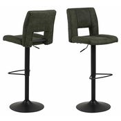 Design Scandinavia Sylvia barski stolčki (SET 2 kosa), tkanina, oljka