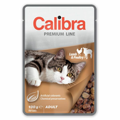 CALIBRA Cat Adult koščki jagnjetine in perutnine v omaki 100 g