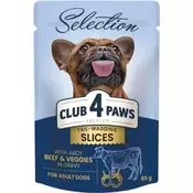 CLUB4PAWS - Rezine govedine in zelenjave v omaki - za odrasle pse, majhnih pasem