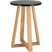 Stol MDF z bambusovimi nogami,črna
