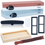 Rosfix KOMPLET KAMNOV/BRUSILNIK/VODNI KAMEN ZA BRUŠENJE NOŽEV S PODSTAVKOM (400, 1000, 3000, 8000), (21739289)