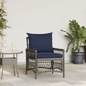 Vrtna stolica s jastukom Siva 73 x 61 x 77 cm poliratan