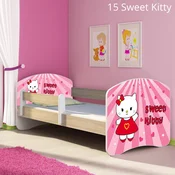 Djecji krevet ACMA s motivom, bocna sonoma 140x70 cm 15 Sweet Kitty