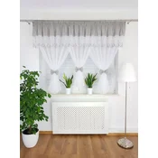 shumee Zavesa z vezenjem, okrašena z očarljivimi pentljami - svetlo siva 300x150 cm