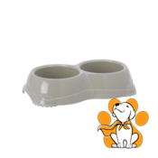 Moderna Double Smarty Bowl Small Warm Gray 2x330ml, Dupla Cinija Za Pse i Macke