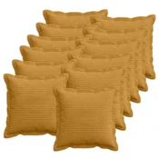 Vidaxl Prevleka za blazino 12 kos HOUTEN Rumena 45 x 45 cm korduroy