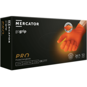 MERCATOR MEDICAL GoGrip PRO, zaščitne lateks rokavice brez pudra, 50 kos, M, oranžne