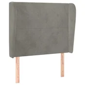 Vidaxl Vzglavje z ušesi svetlo sivo 103x23x118/128 cm žamet