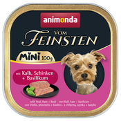 Animonda vom Feinsten Adult Mini 32 x 100 g - s teletino, šunko in baziliko