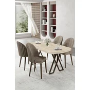 Hanah Home Trpezarijski set, 5 komada, Bež