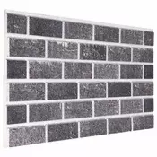 vidaXL Stenske plošče 10 pcs Črna in siva 100 x 50 cm EPS pena