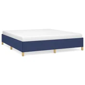 Vidaxl Posteljni okvir z vzmetmi moder 160x200 cm blago