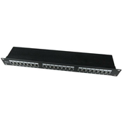 Patch Panel 24 Ports 1U 19  Cat.6 shield with cable organizing function black