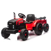 Akumulatorski traktor s prikolico rdeča 24 V